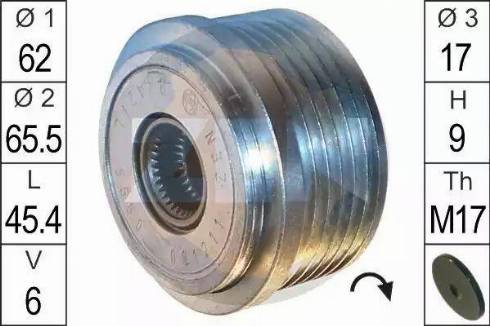 ERA 219 111 - Pulley, alternator, freewheel clutch www.autospares.lv