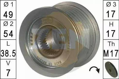 ERA 219 128 - Шкив генератора, муфта www.autospares.lv