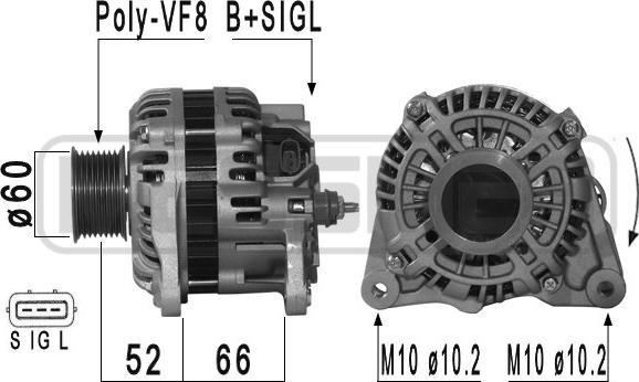 ERA 210954A - Генератор www.autospares.lv