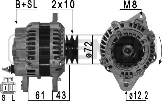 ERA 210950A - Ģenerators www.autospares.lv