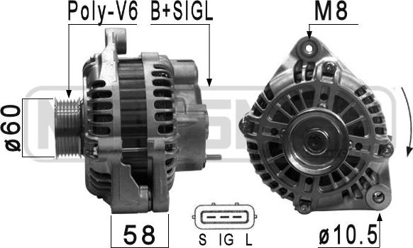 ERA 210909 - Генератор www.autospares.lv