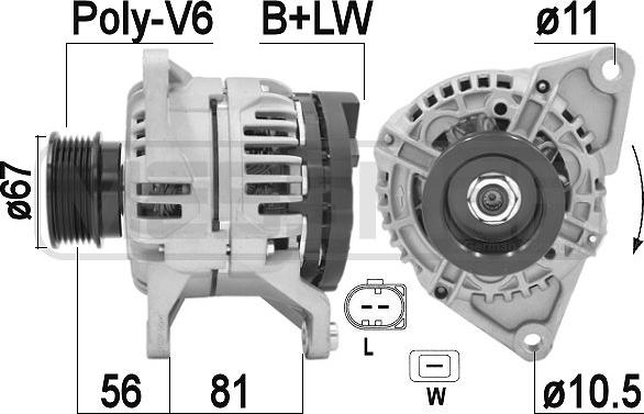 ERA 210933A - Ģenerators www.autospares.lv