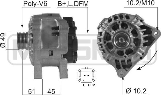 ERA 210545 - Ģenerators www.autospares.lv