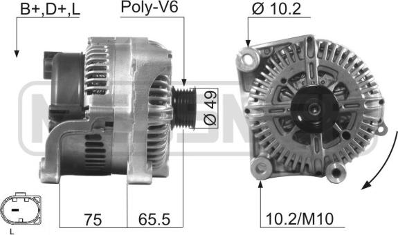 ERA 210505 - Генератор www.autospares.lv