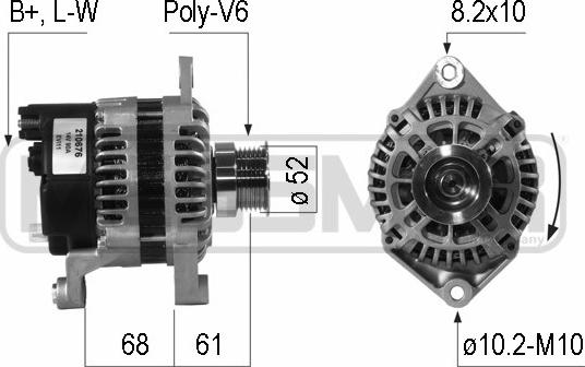 ERA 210676 - Генератор www.autospares.lv