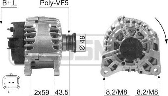 ERA 210056A - Генератор www.autospares.lv