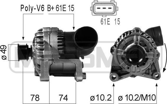 ERA 210164A - Генератор www.autospares.lv