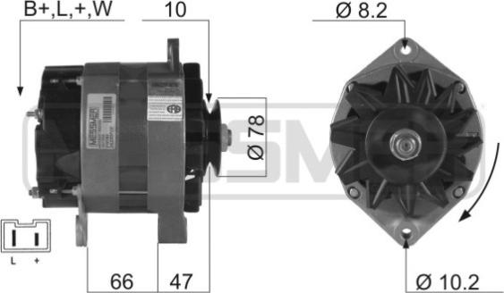 ERA 210163A - Генератор www.autospares.lv