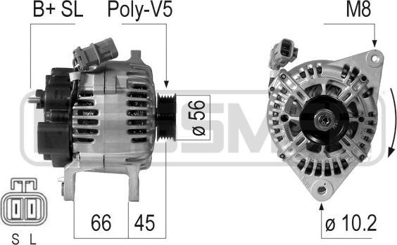 ERA 210770A - Генератор www.autospares.lv