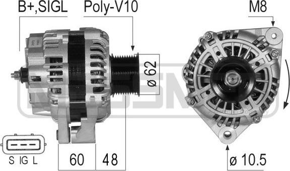 ERA 210772 - Генератор www.autospares.lv