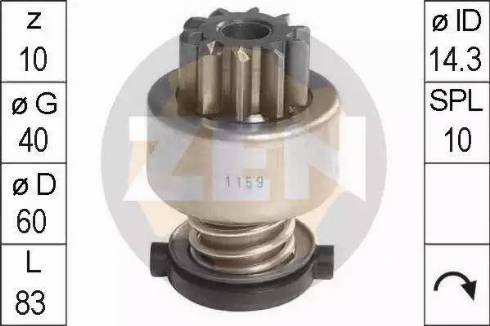 ERA 225538 - Ведущая шестерня, бендикс, стартер www.autospares.lv