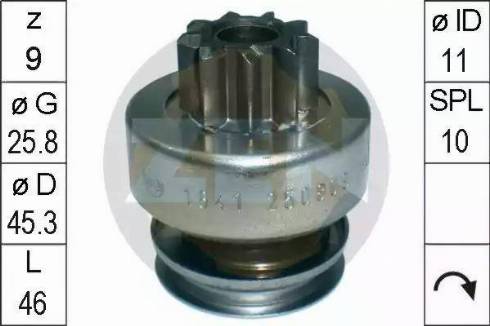 ERA 225699 - Ведущая шестерня, бендикс, стартер www.autospares.lv