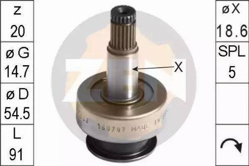 ERA 225660 - Zobrats, Starteris www.autospares.lv