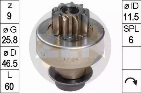 ERA 225636 - Pinion, bendix, starter www.autospares.lv