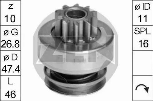 ERA 225671 - Pinion, bendix, starter www.autospares.lv