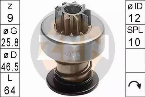 ERA 225050 - Pinion, bendix, starter www.autospares.lv