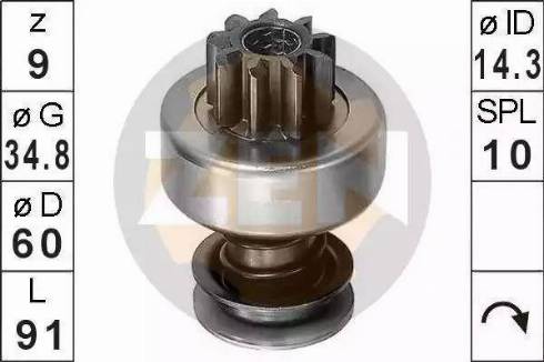 ERA 225150 - Pinion, bendix, starter www.autospares.lv