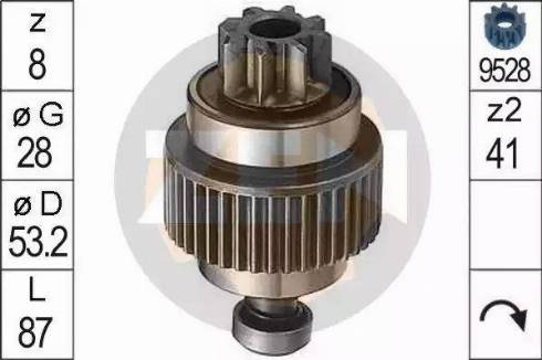 ERA 225340 - Pinion, bendix, starter www.autospares.lv