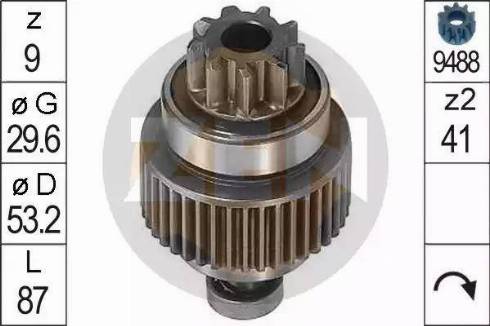 ERA 225306 - Pinion, bendix, starter www.autospares.lv