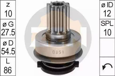 ERA 225379 - Zobrats, Starteris www.autospares.lv