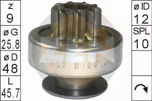 ERA 225740 - Pinion, bendix, starter www.autospares.lv