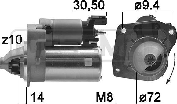 ERA 220970A - Стартер www.autospares.lv