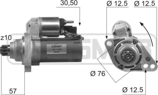 ERA 220467 - Starteris www.autospares.lv