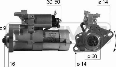 ERA 220471 - Стартер www.autospares.lv