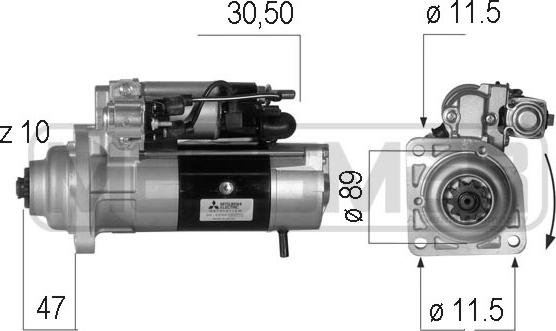 ERA 220554 - Starteris www.autospares.lv