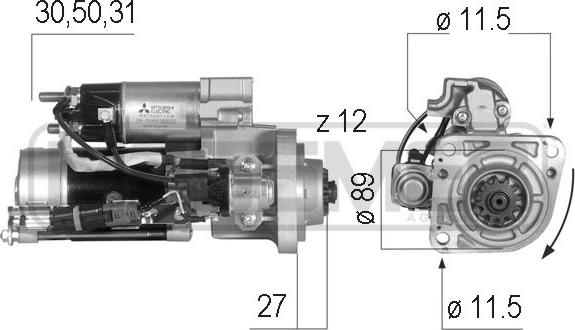 ERA 220556 - Starteris www.autospares.lv