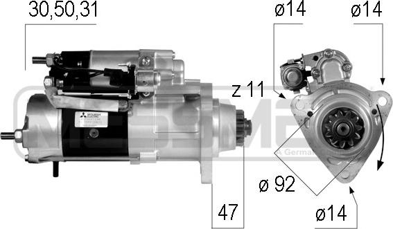 ERA 220567 - Starteris www.autospares.lv