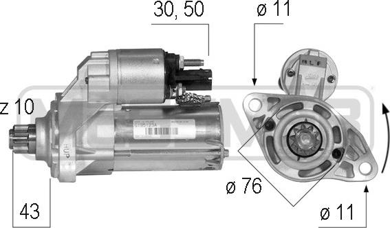 ERA 220585 - Starteris www.autospares.lv