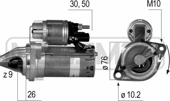 ERA 220539 - Starteris www.autospares.lv