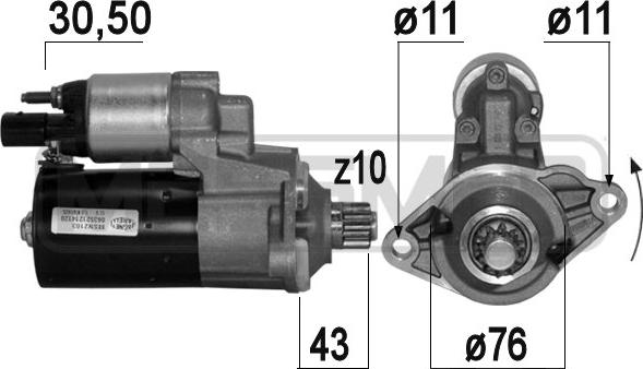 ERA 220665A - Starteris www.autospares.lv