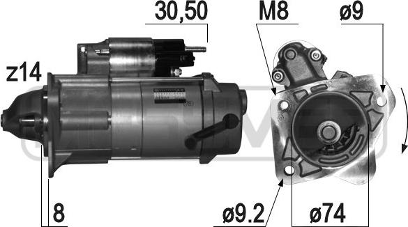 ERA 220807 - Starteris www.autospares.lv