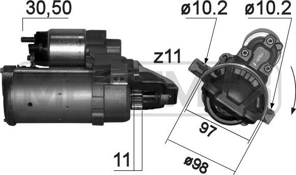 ERA 220837 - Starteris www.autospares.lv