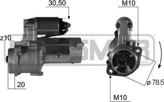 ERA 220350 - Starteris www.autospares.lv