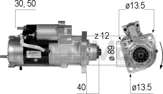 ERA 220224 - Стартер www.autospares.lv