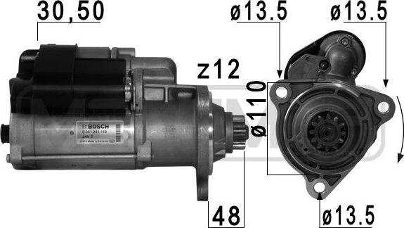 ERA 220749A - Starteris www.autospares.lv