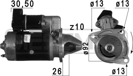 ERA 220738 - Starteris www.autospares.lv