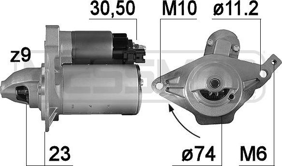 ERA 221015A - Стартер www.autospares.lv