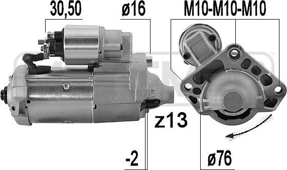 ERA 221016A - Starteris www.autospares.lv