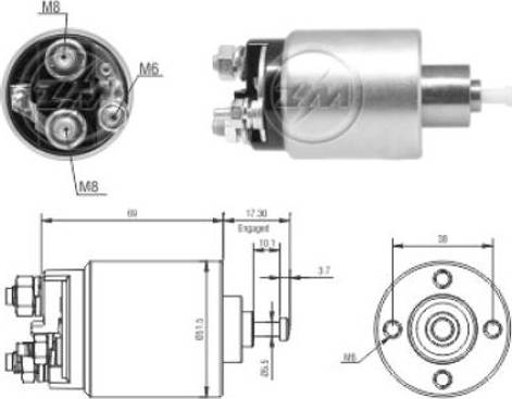 ERA 227942 - Тяговое реле, соленоид, стартер www.autospares.lv