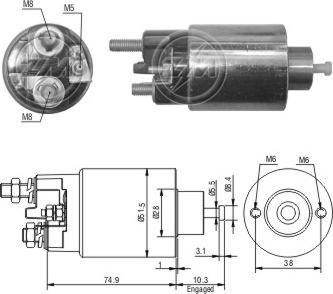 ERA ZM993 - Тяговое реле, соленоид, стартер www.autospares.lv