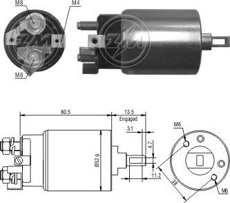 ERA ZM981 - Тяговое реле, соленоид, стартер www.autospares.lv