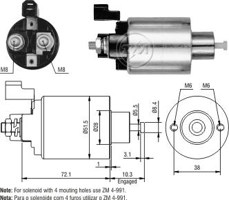 ERA ZM4991 - Solenoid Switch, starter www.autospares.lv