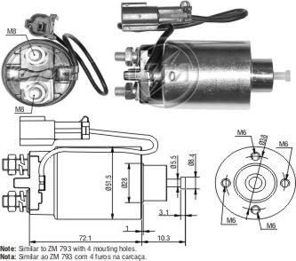 ERA ZM4793 - Тяговое реле, соленоид, стартер www.autospares.lv