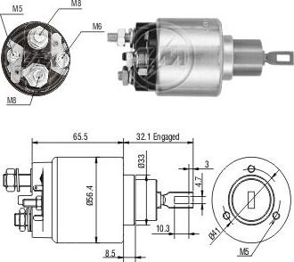 ERA ZM475 - Solenoid Switch, starter www.autospares.lv