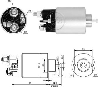 ERA ZM5993 - Solenoid Switch, starter www.autospares.lv