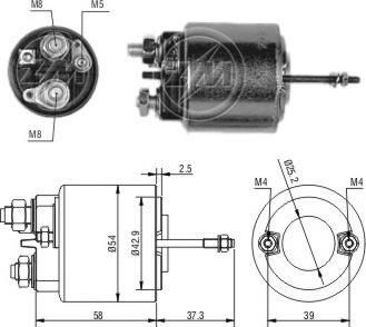 ERA ZM598 - Тяговое реле, соленоид, стартер www.autospares.lv